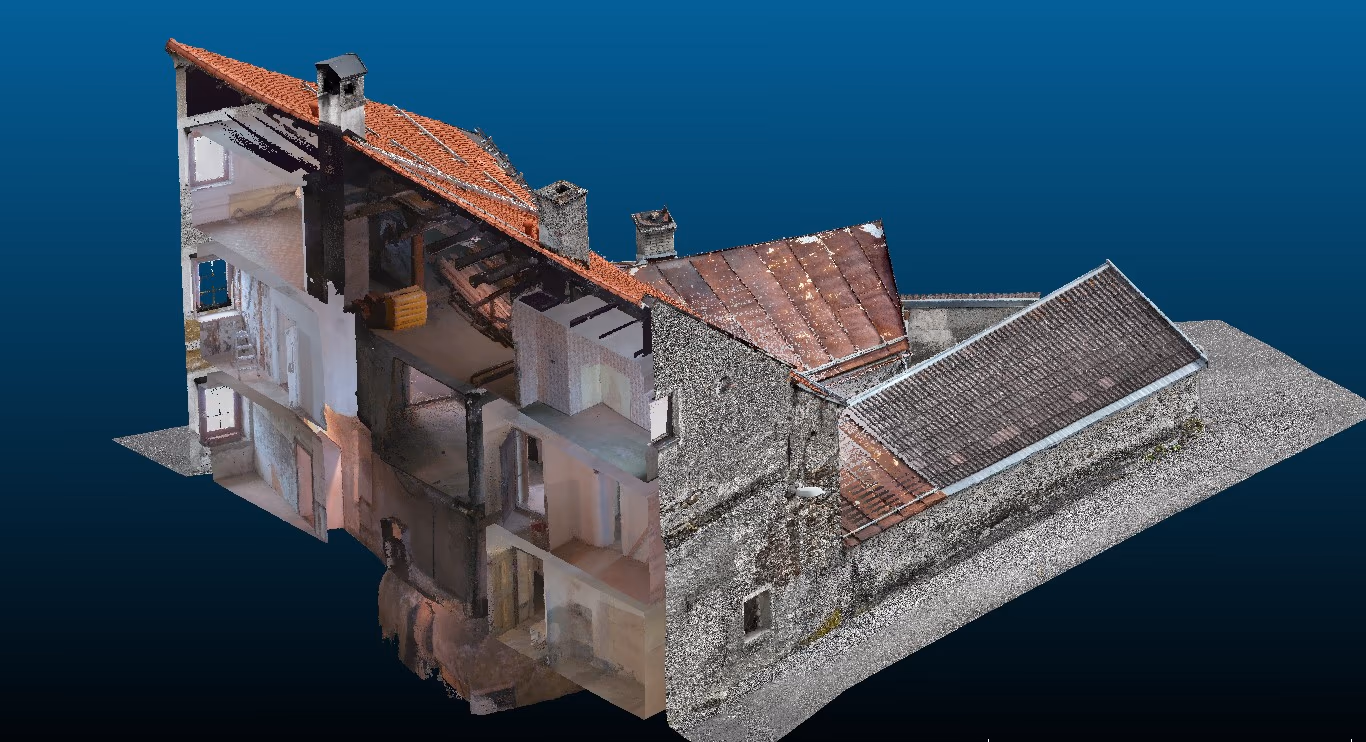 Listed building captured as a point cloud